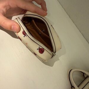 Coach Cream Mini Bag with Zipper Closure